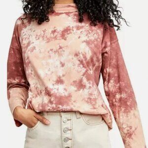 We The Free Tan and Brown Oversized Long Sleeve Crew Neck‎ Sweatshirt S